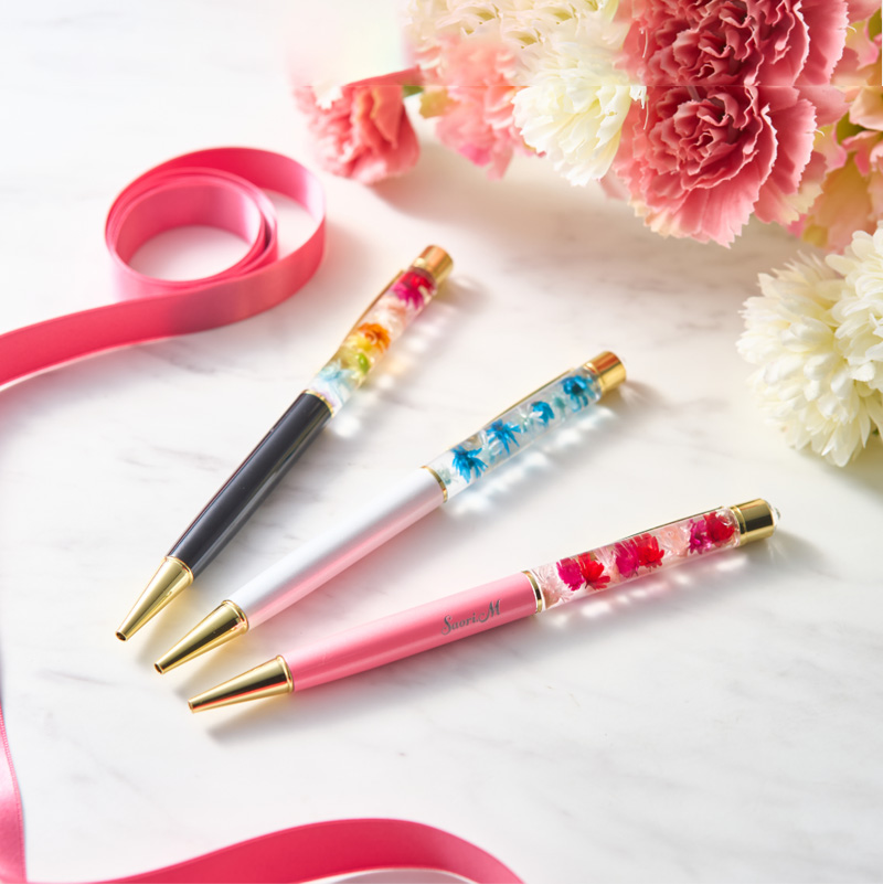 【名入れ/ギフトBOX/タンプ限定】フランス産ドラジェ＆ハーバリウムボールペンセット