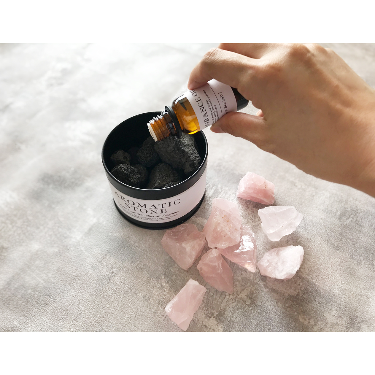 【リラックスグッズ】天然石を使ったフレグランスストーンと入浴剤とスクラブセット