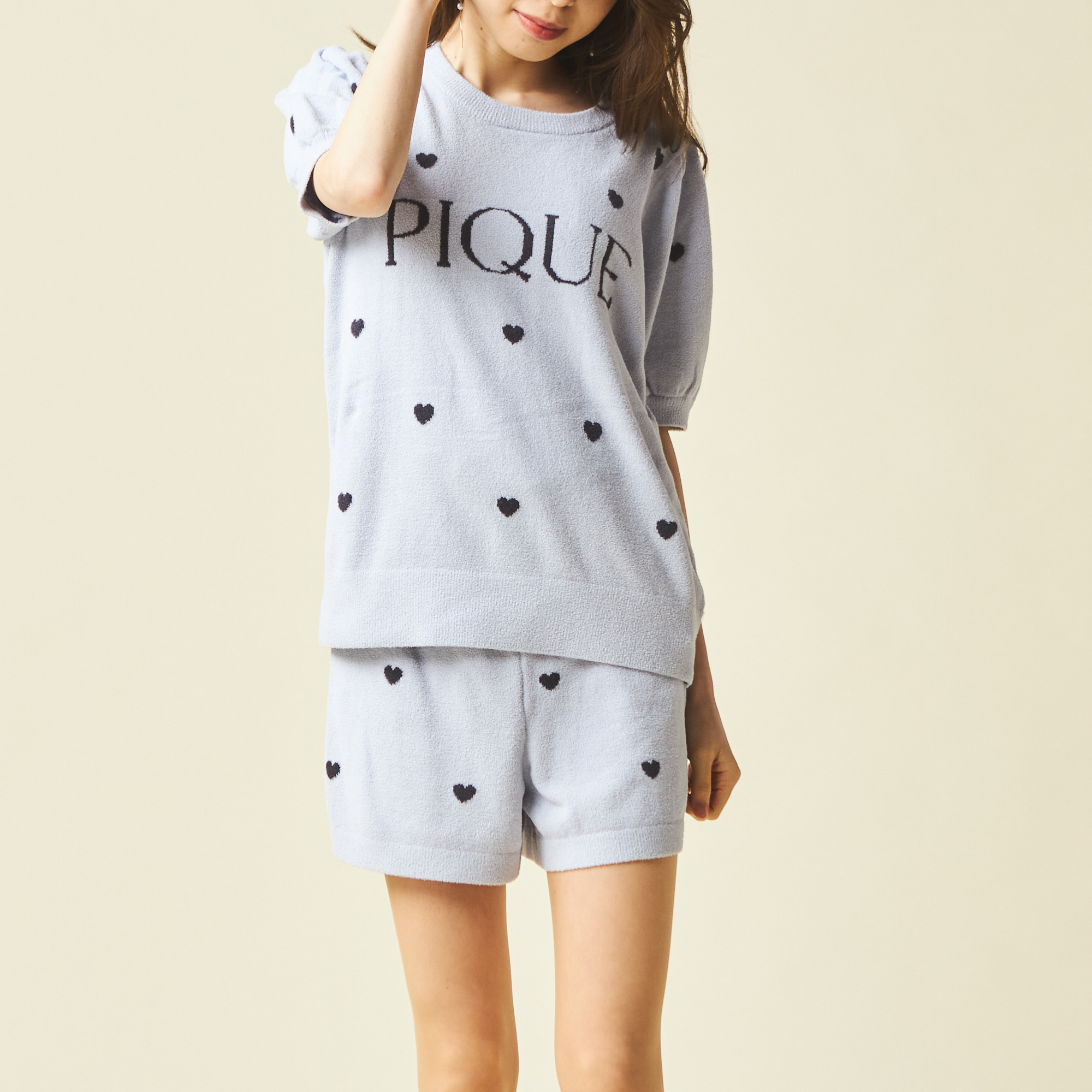 【WOMEN】ハートロゴJQD　プルオーバー＆ショートパンツセット