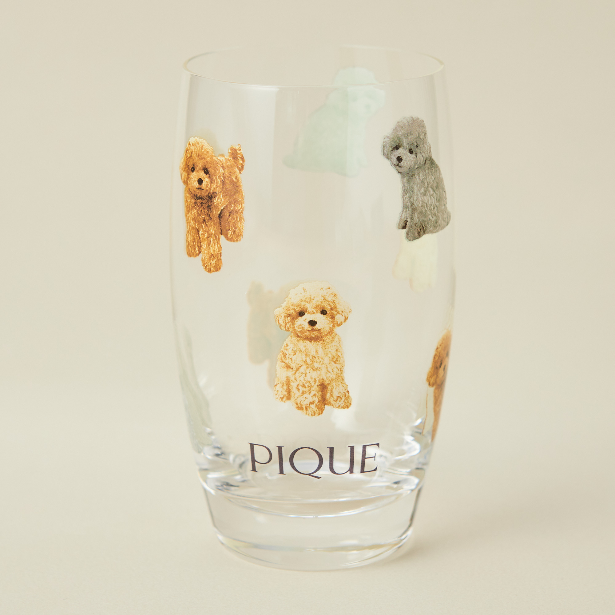 【WOMEN】トイプードル柄　ティッシュポーチ＆グラスセット