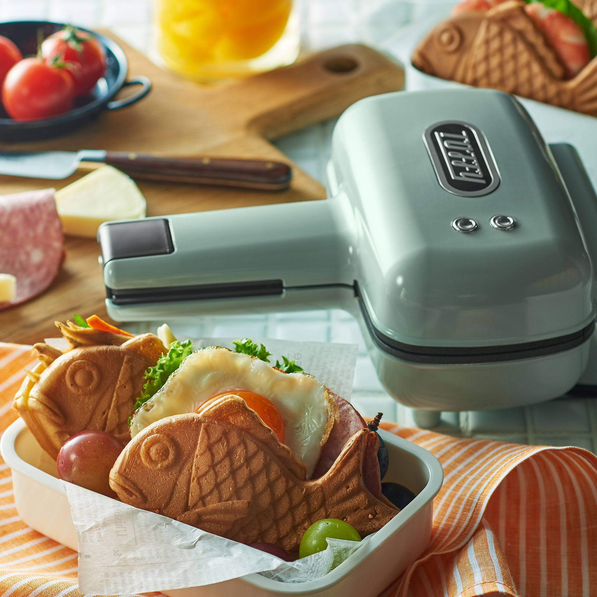 【交換プレート付きセット】ハーフホットサンドメーカー&たい焼きプレート