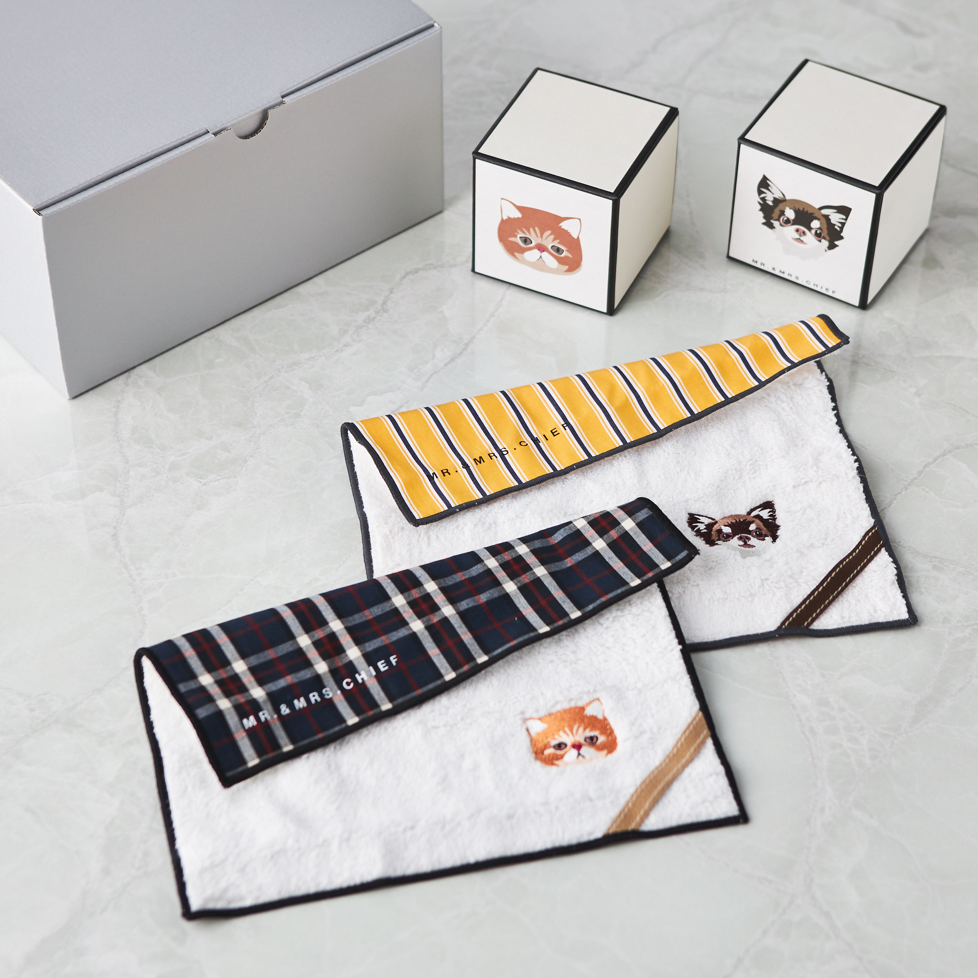 ドッグ＆キャット ハンカチセット