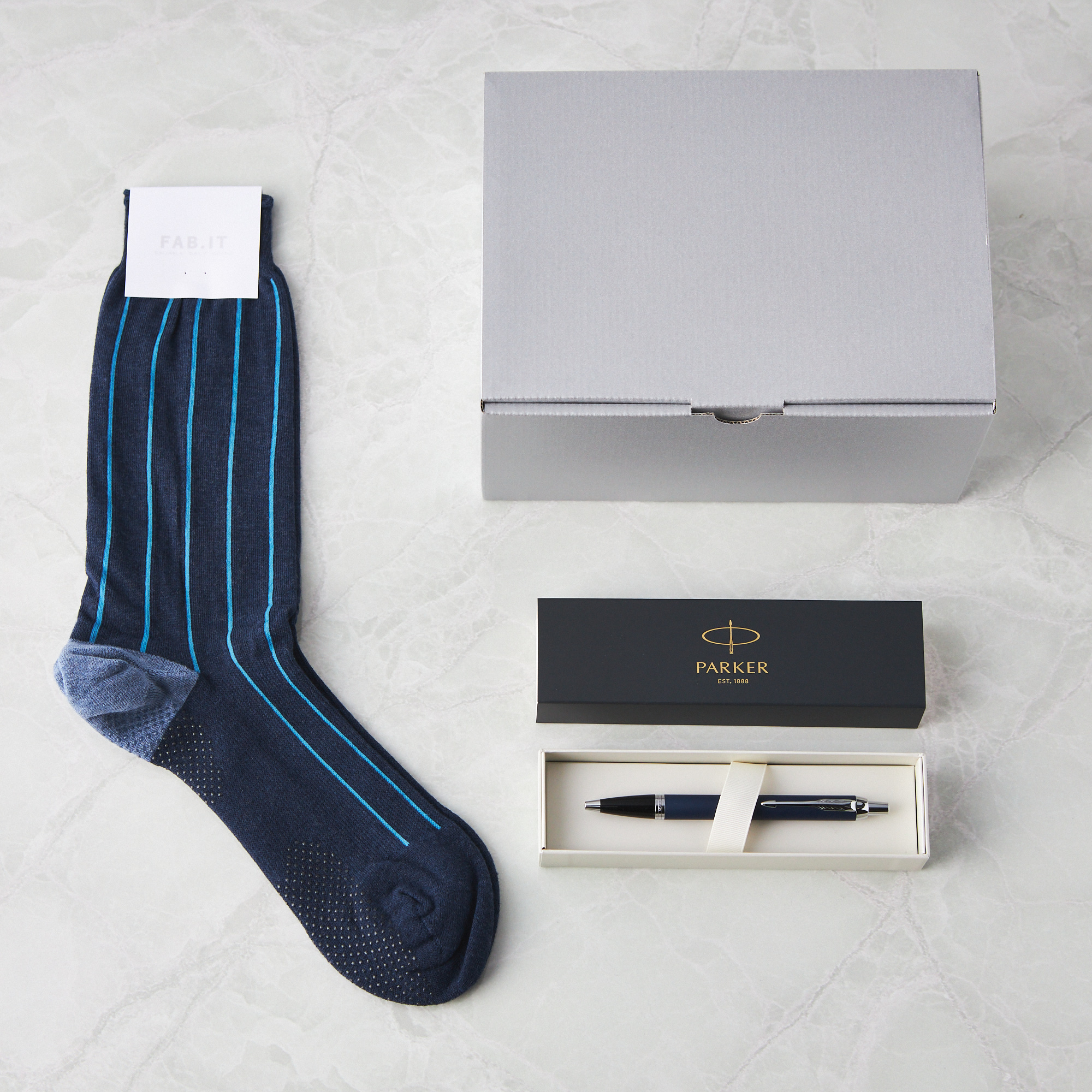 【名入れ／ギフトBOX】ボールペン＆ソックス セット【タンプ限定】
