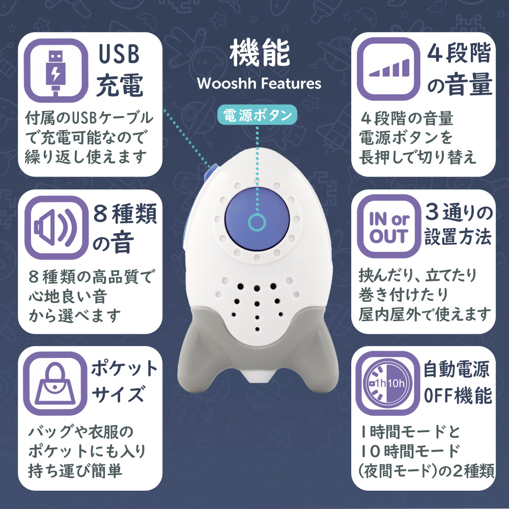 寝かしつけ用サウンドスーザー Wooshh （ウーシュ）
