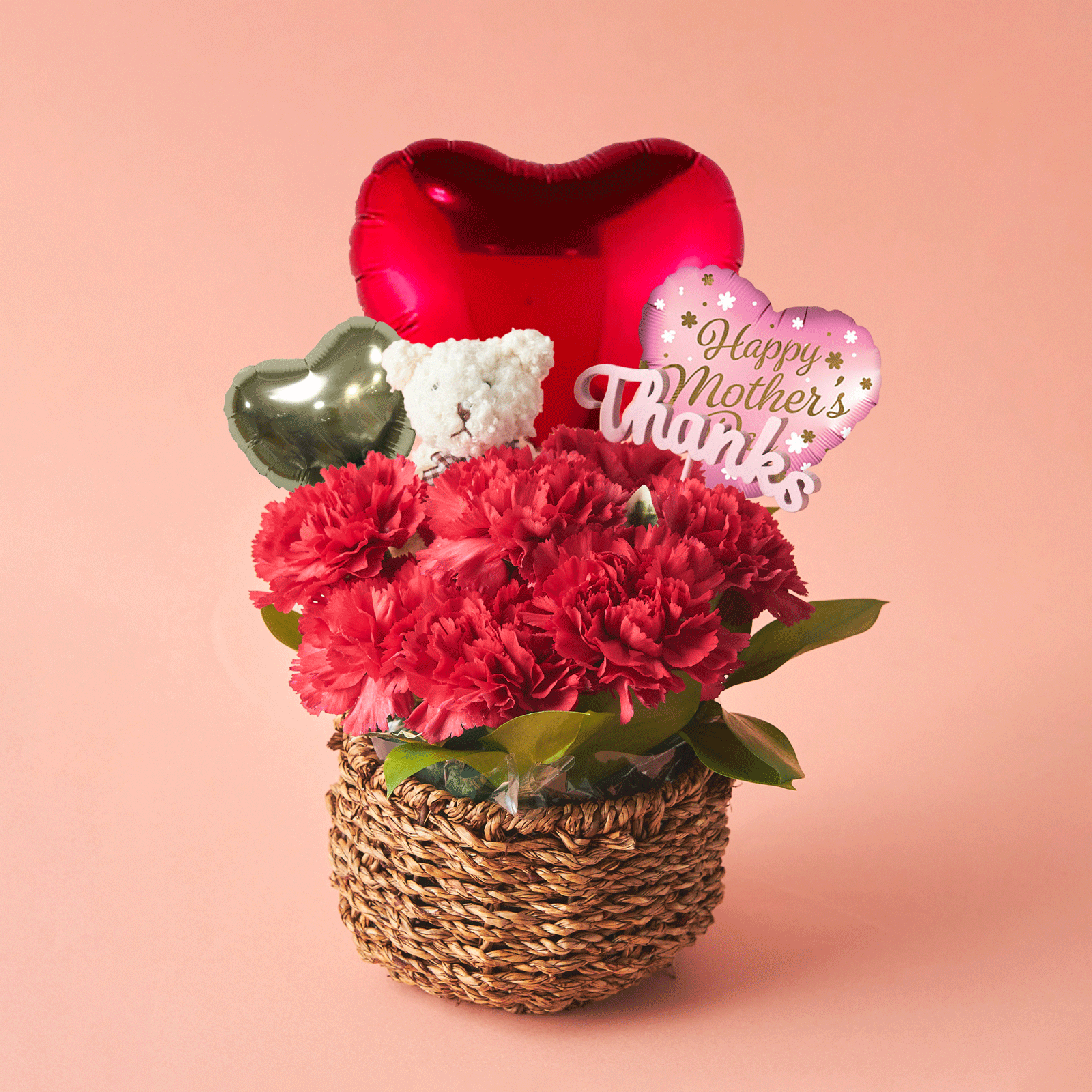 【送料無料】GODIVAクッキーと可愛い生花カーネーション アレンジメントのセット【母の日に贈る】