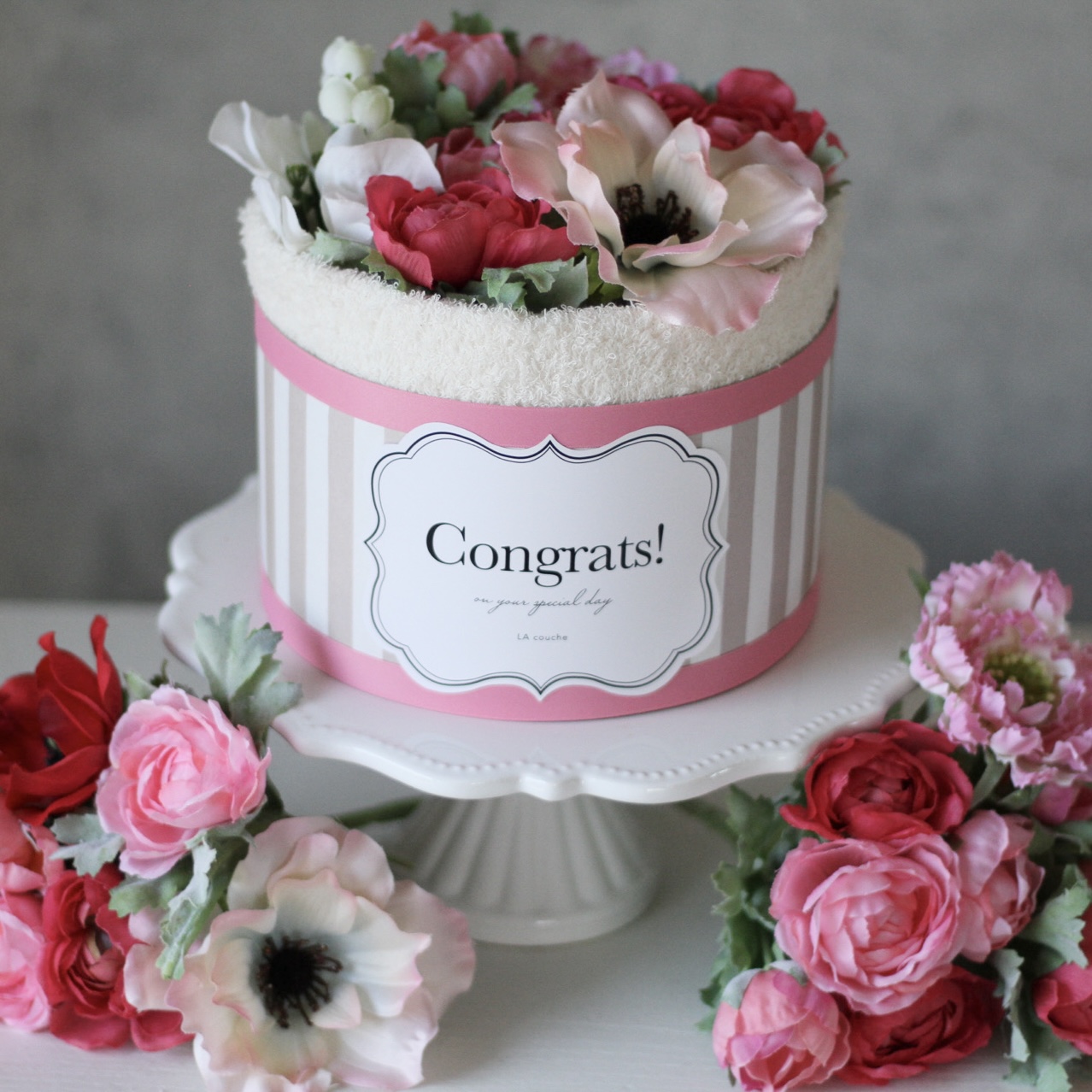 オーガニックタオルのフラワーケーキ