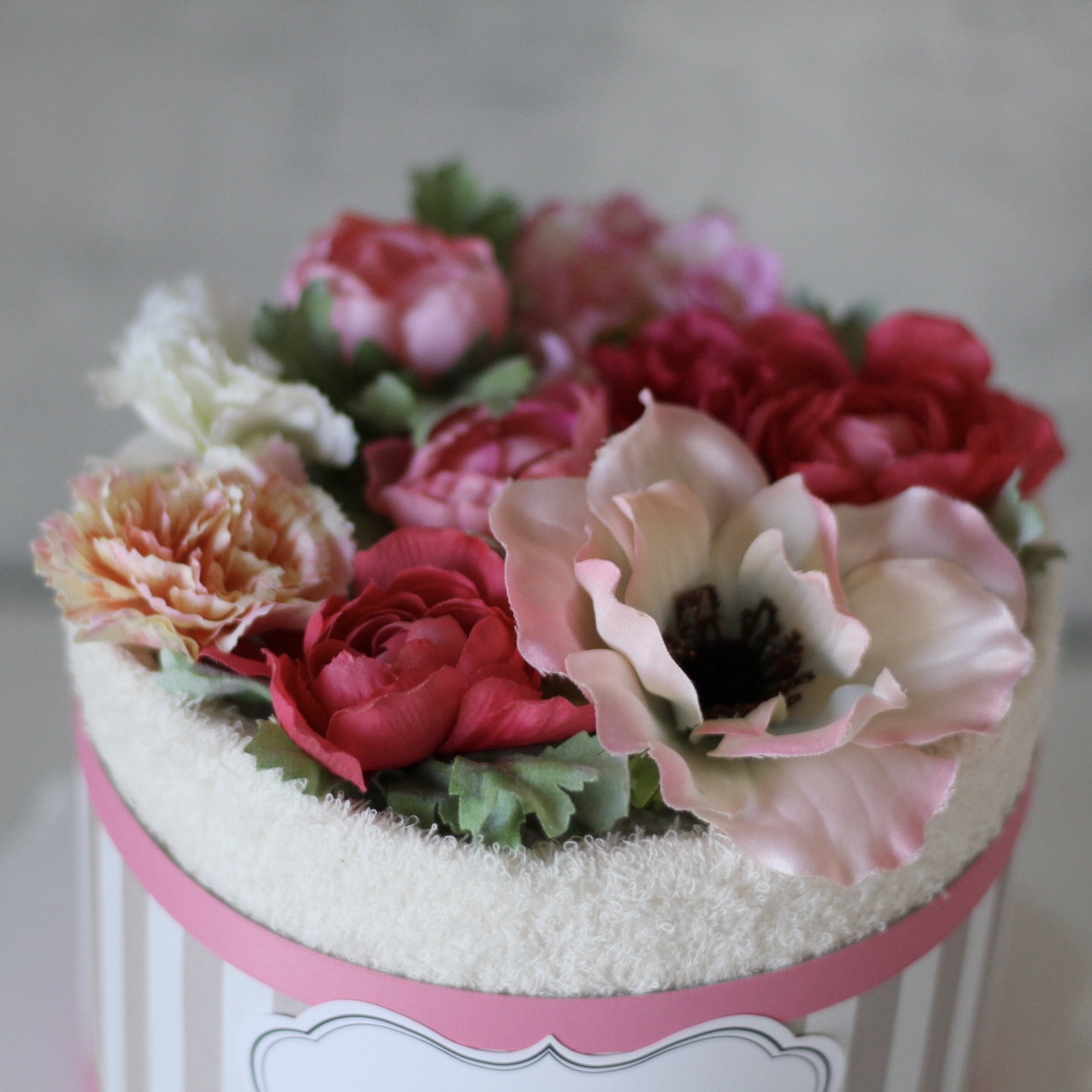 オーガニックタオルのフラワーケーキ