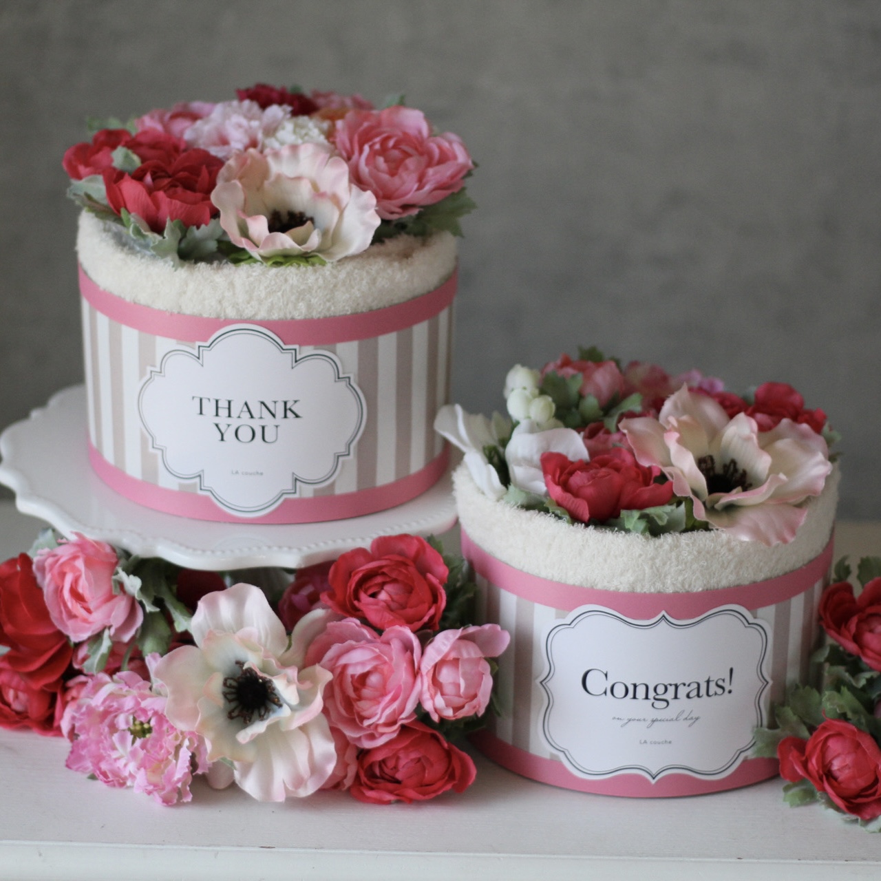 オーガニックタオルのフラワーケーキ