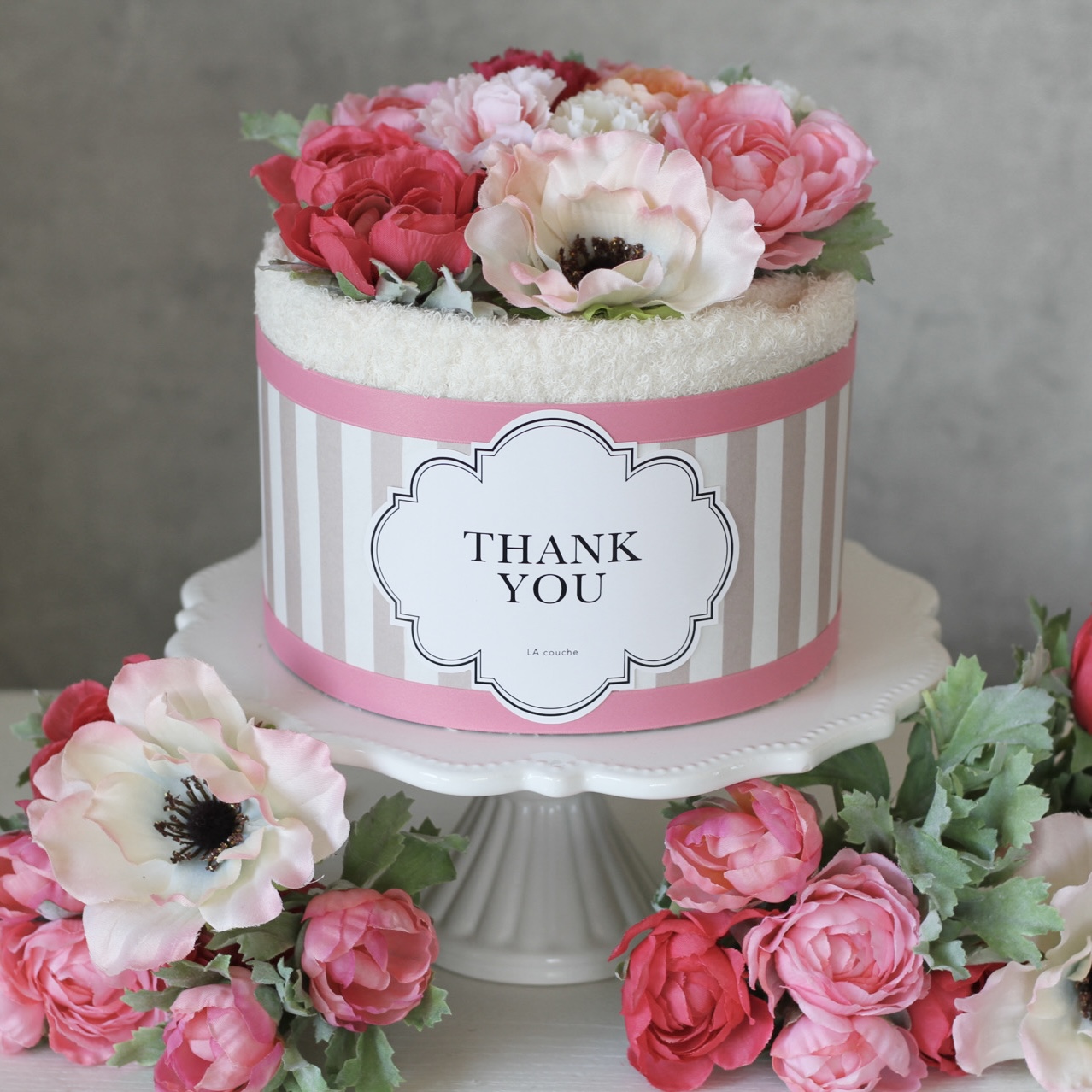 オーガニックタオルのフラワーケーキ