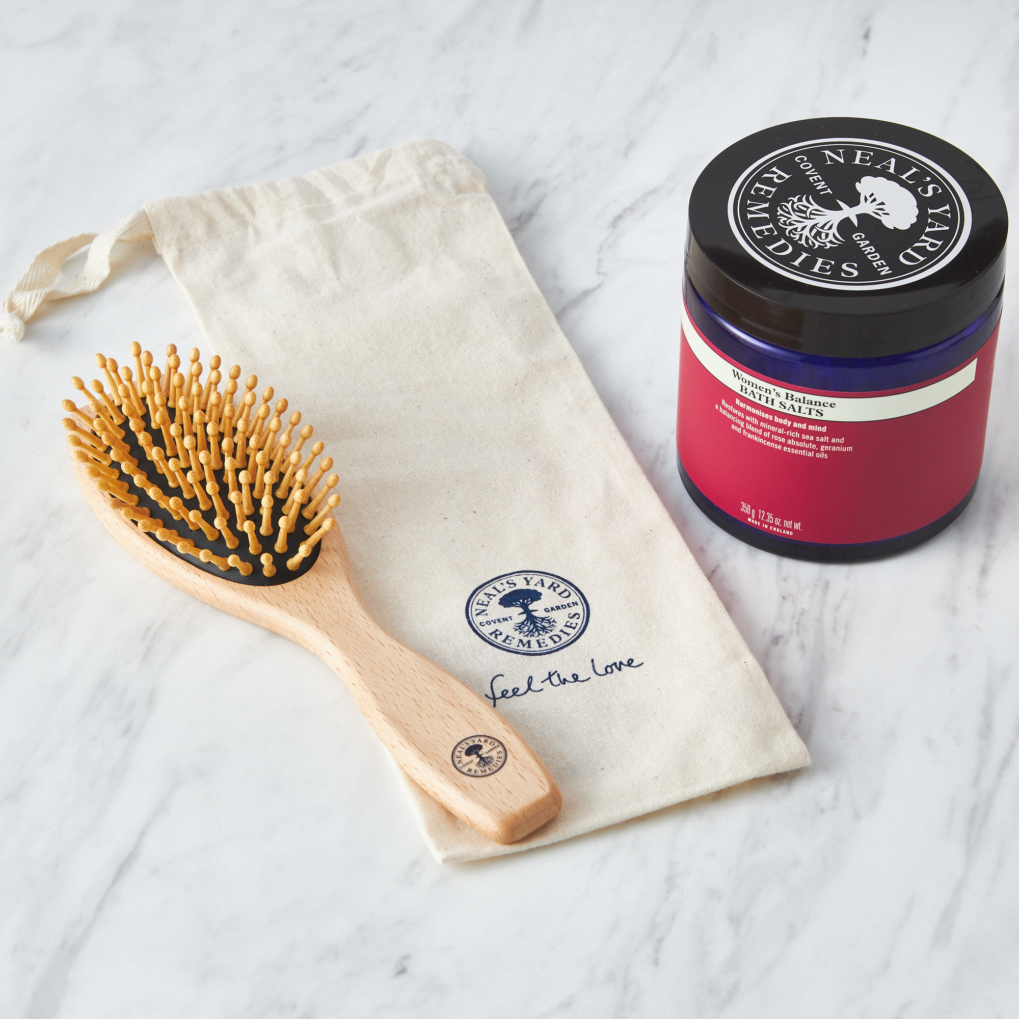 【名入れ刻印】ヘアブラシ&たっぷりバスソルトセット