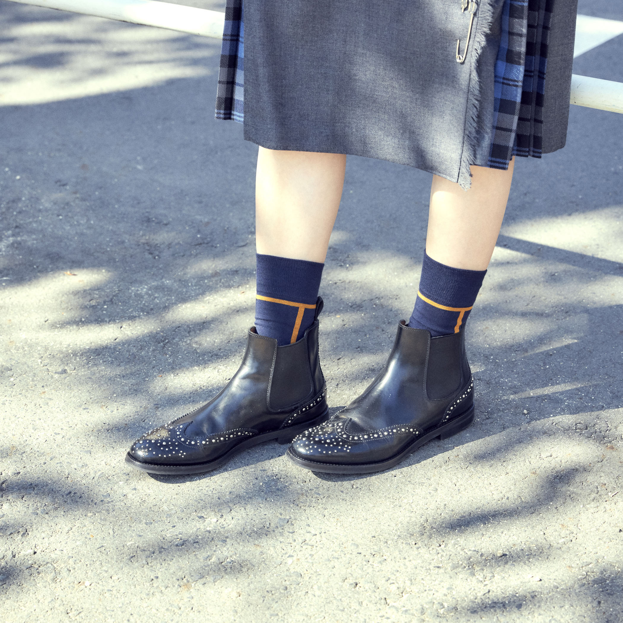 【メンズ1足】奈良で編む日本製靴下 ラインソックス Lサイズ