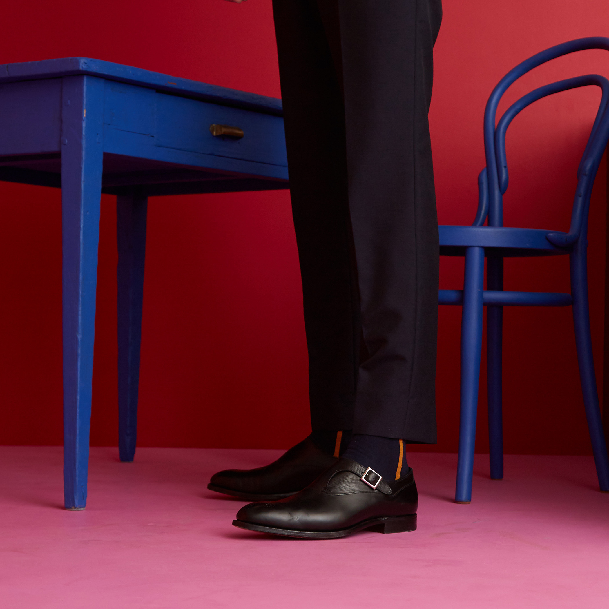 【メンズ1足】奈良で編む日本製靴下 ラインソックス Lサイズ