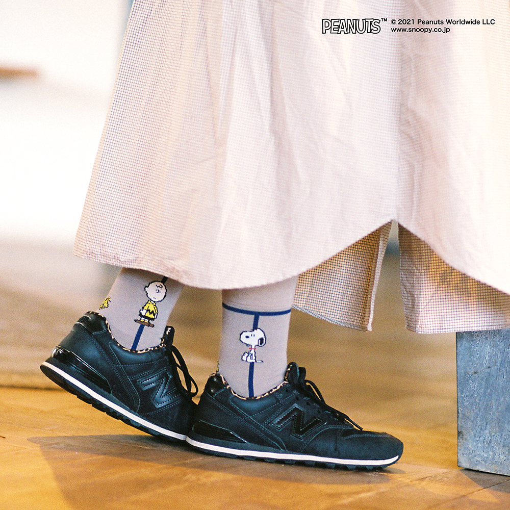 【メンズ1足】SNOOPYのラインソックス 日本製