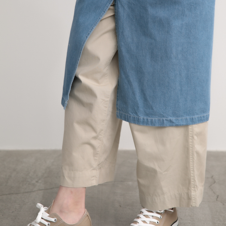 washedデニム&ヒッコリーラップエプロン