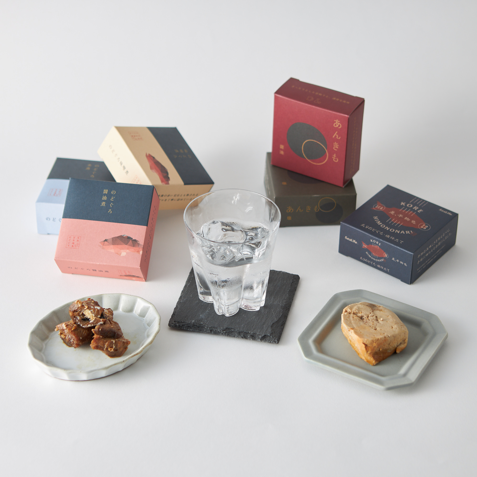 【晩酌のおともに】さくらさくロックグラスと選べるこだわりのおつまみ缶セット