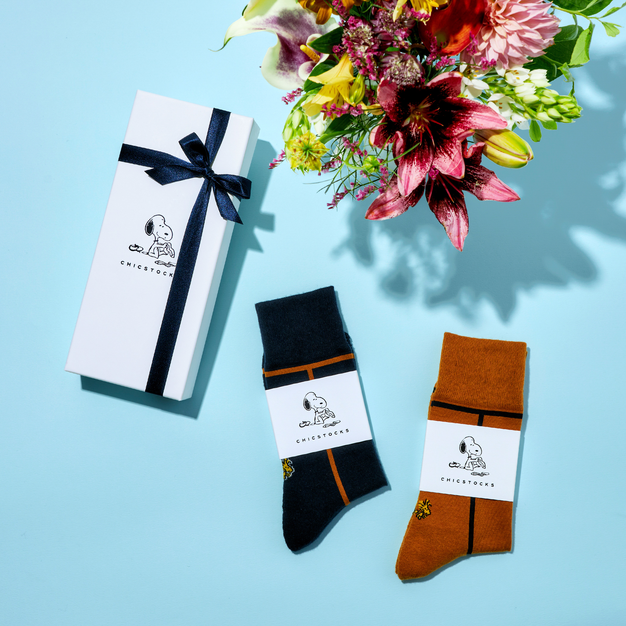 【選べるレディース2足セット】SNOOPYのラインソックス 日本製