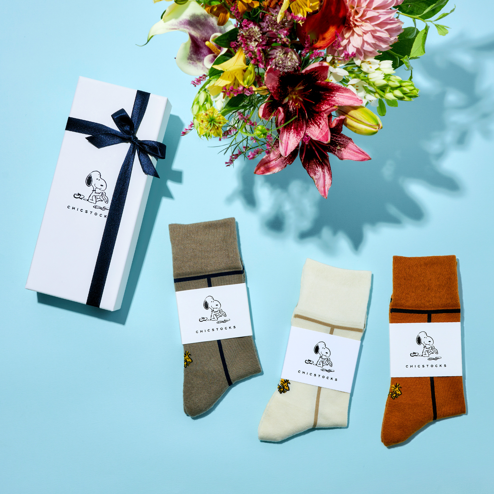 【選べるメンズ3足セット】SNOOPYの日本製靴下 Lサイズ