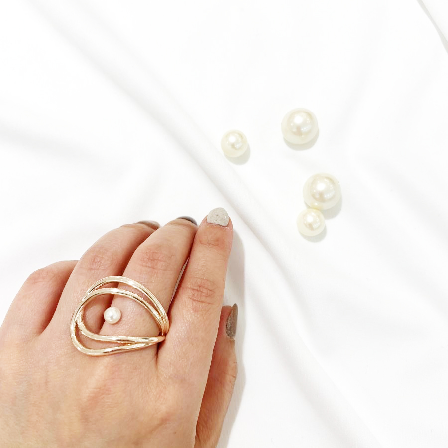 オーバルダブルラインリング