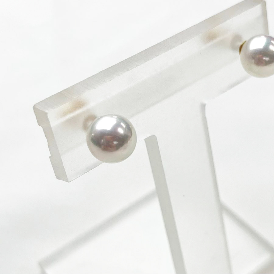 K18一粒6ｍｍ貝パールピアス