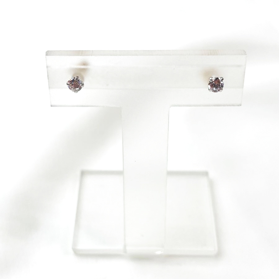 K18一粒3mmキュービックジルコニアピアス