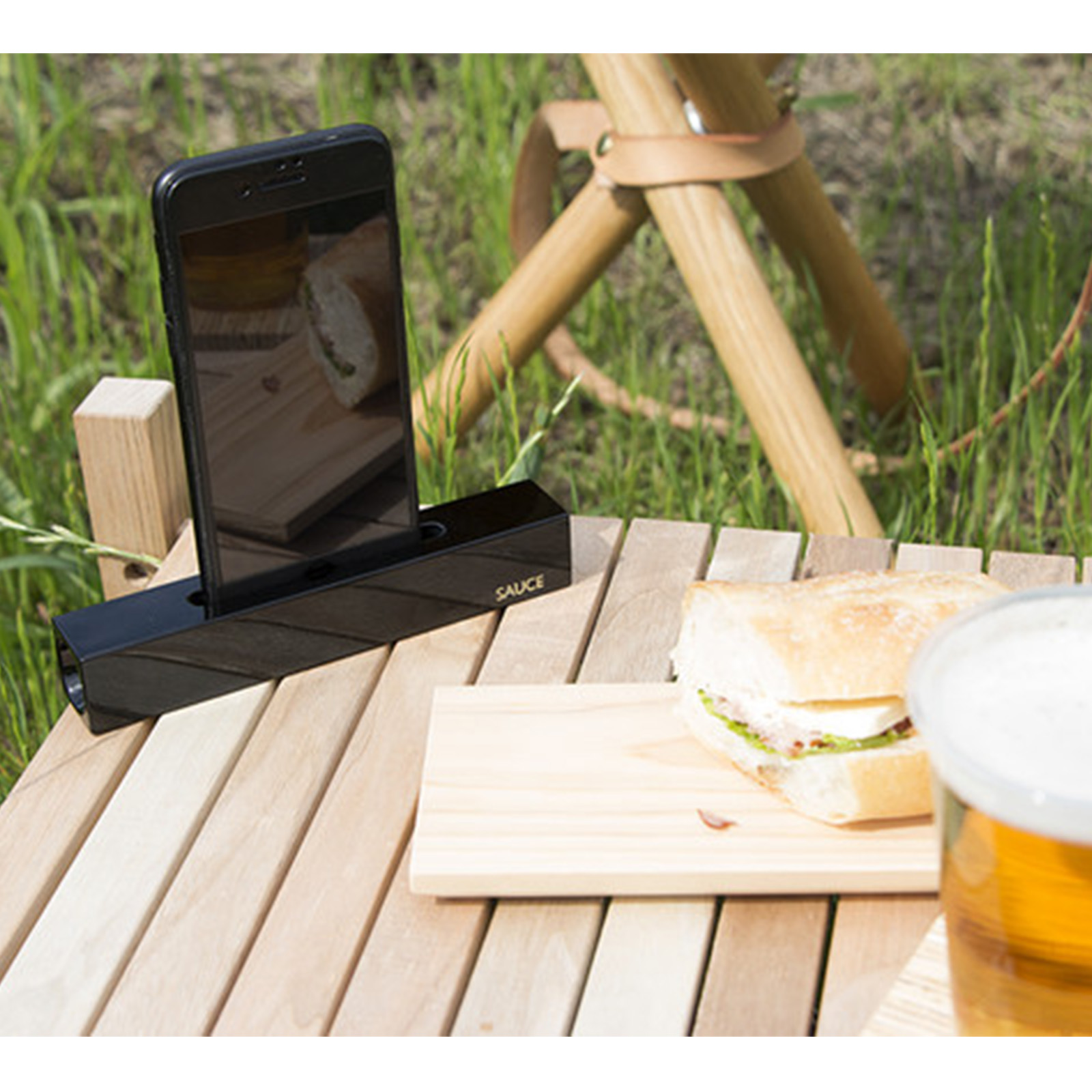 プレミアムiPhone スティック スピーカー/ピアノブラック