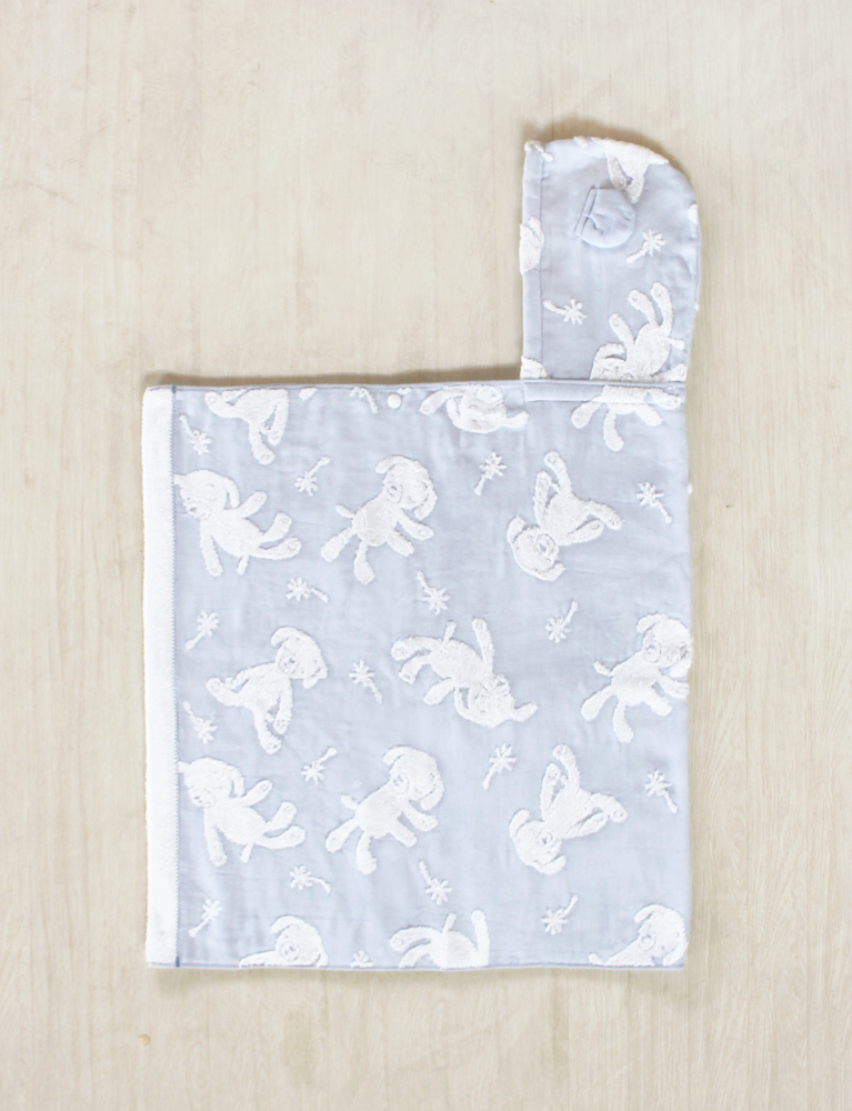 【名入れギフト】マカロン　フード付きバスタオル・ハンカチセット