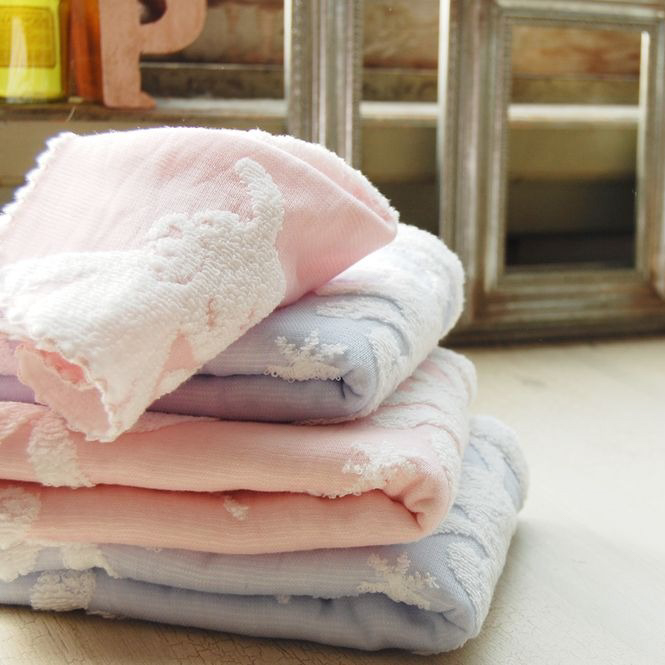 【名入れギフト】マカロン　フード付きバスタオル・ハンカチセット