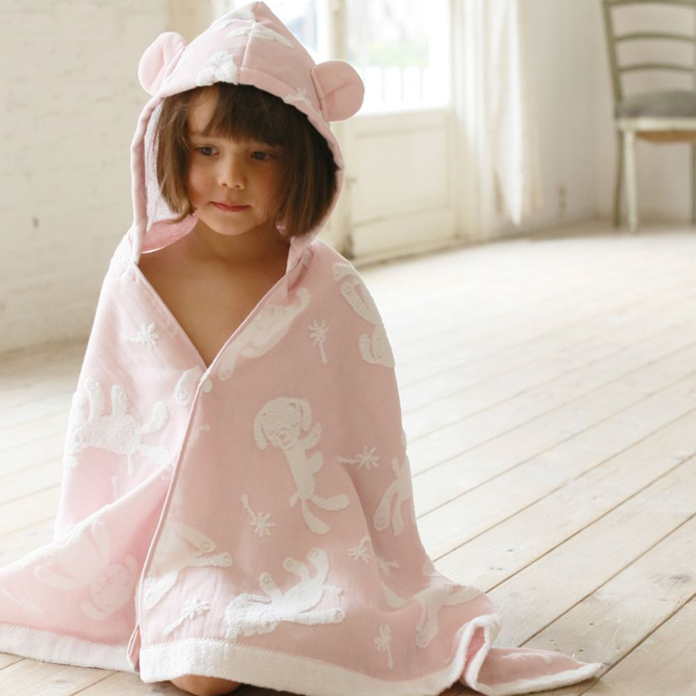 名入れギフト】マカロン フード付きバスタオル・ハンカチセット