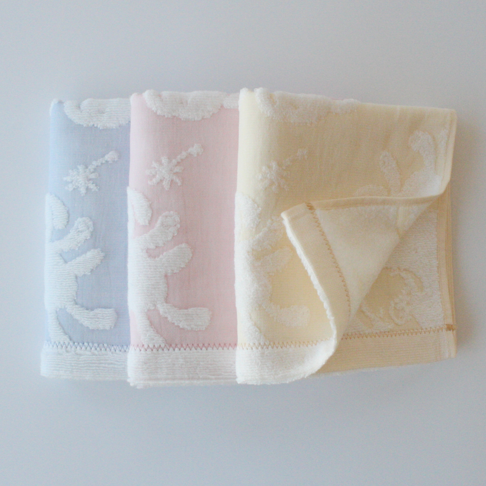 【名入れギフト】マカロン　フード付きバスタオル・ハンカチセット