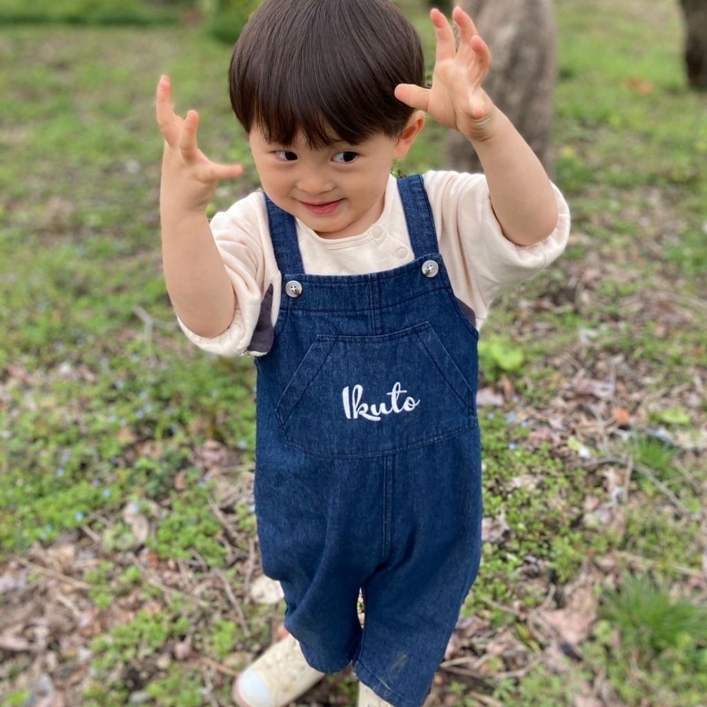 長く使える名入れデニムサロペット