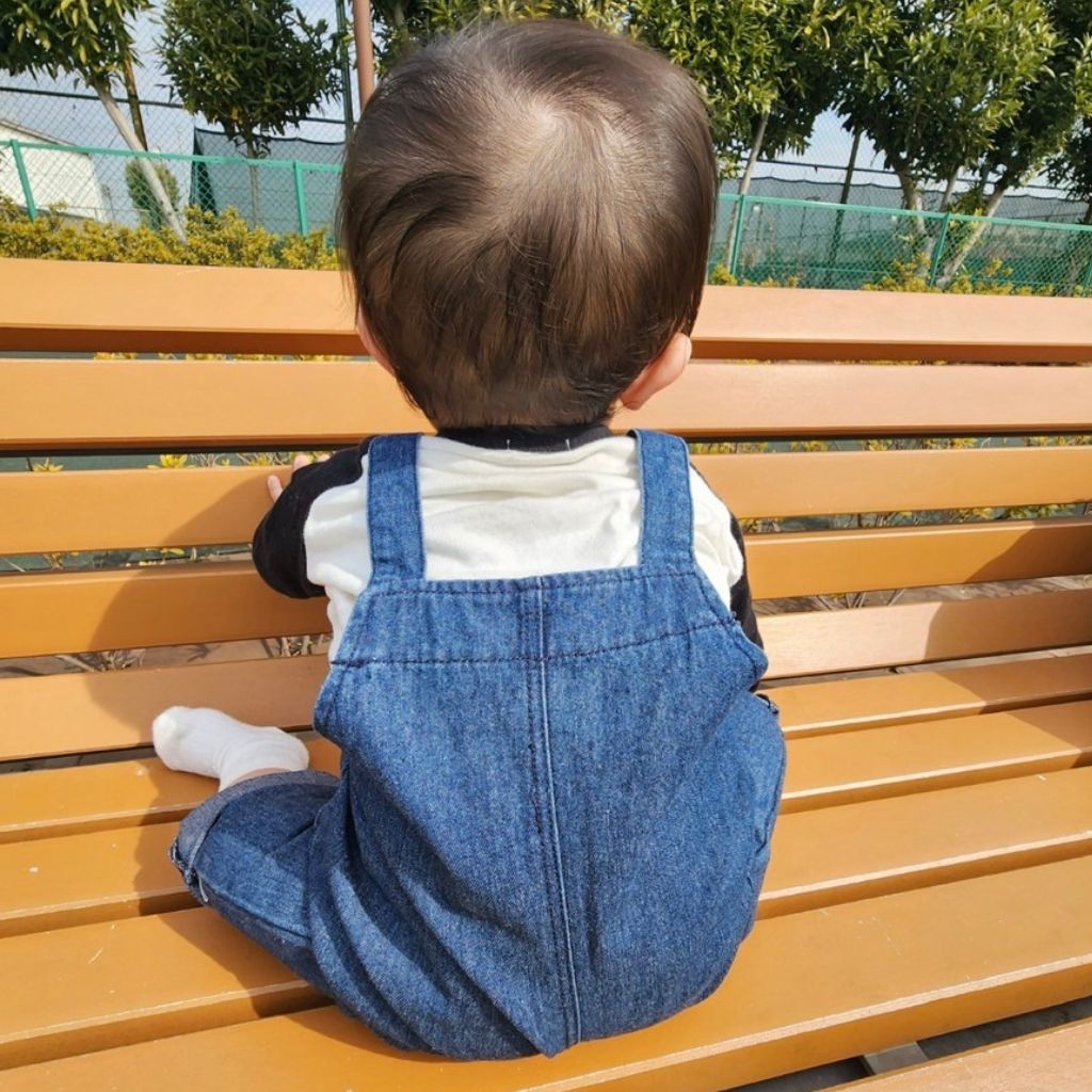 長く使える名入れデニムサロペット