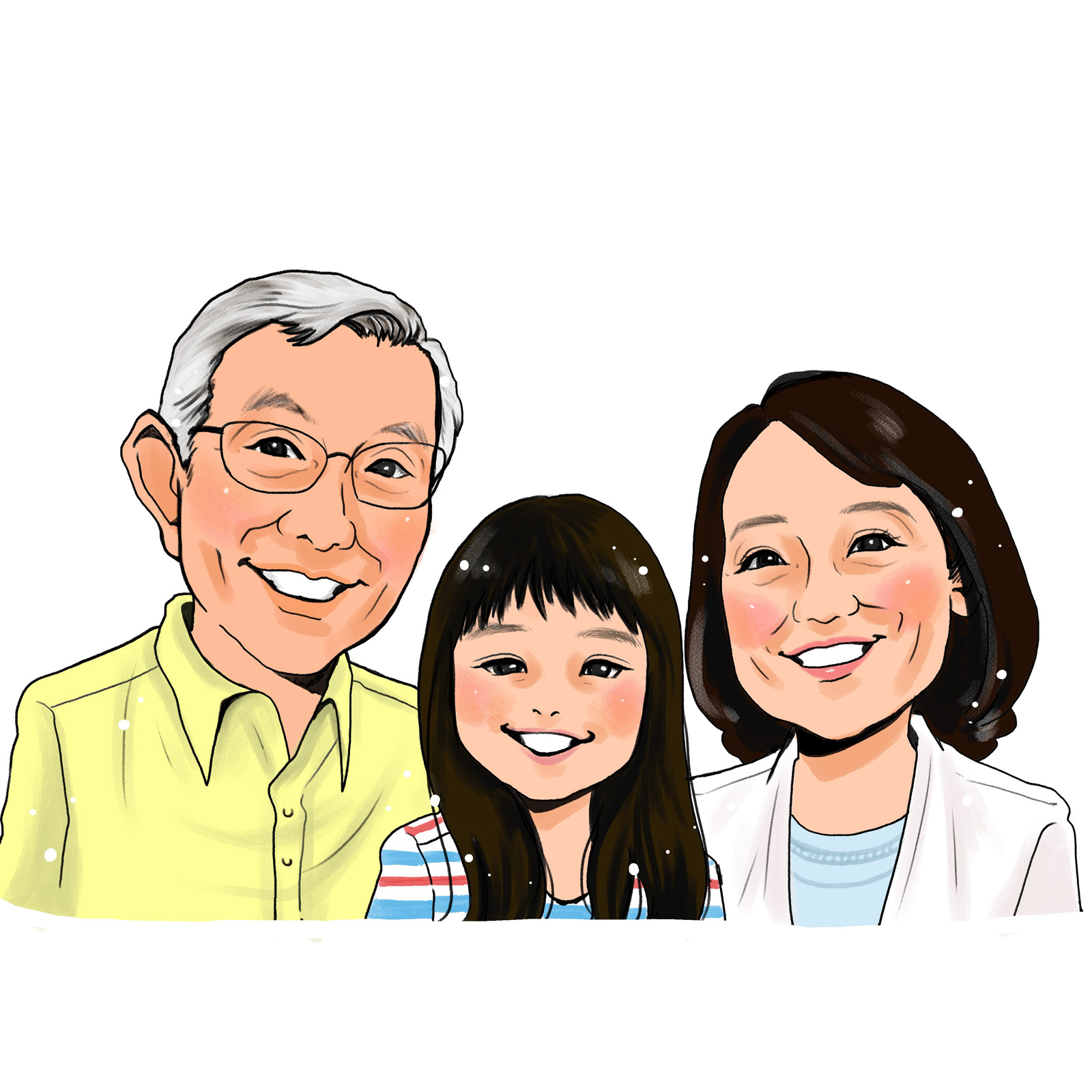 似顔絵ポエム＜朱色色紙額＞