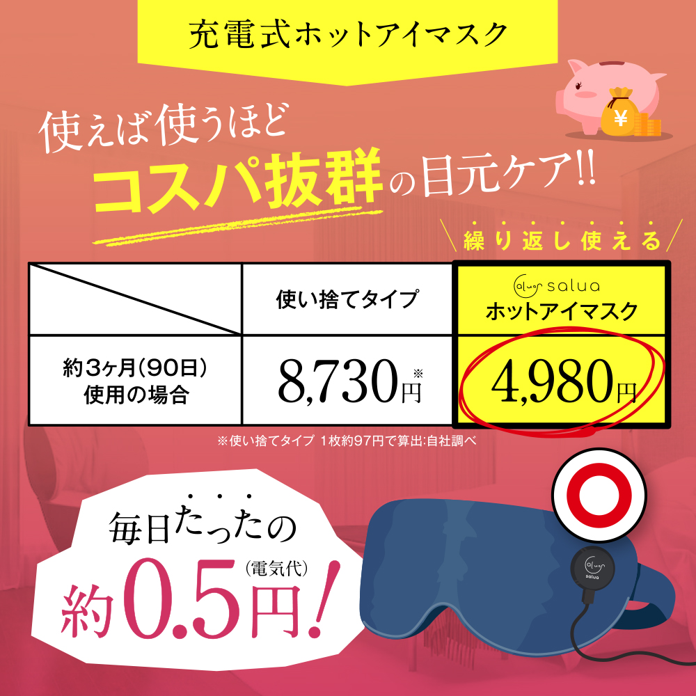 高級シルク100% 充電式ホットアイマスク プレミアム