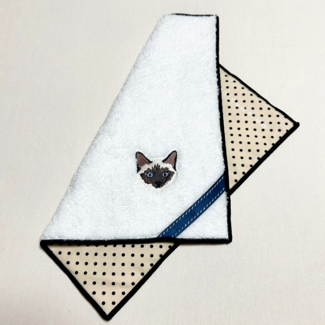 【名入れギフト】フラワーリップと猫ハンカチ