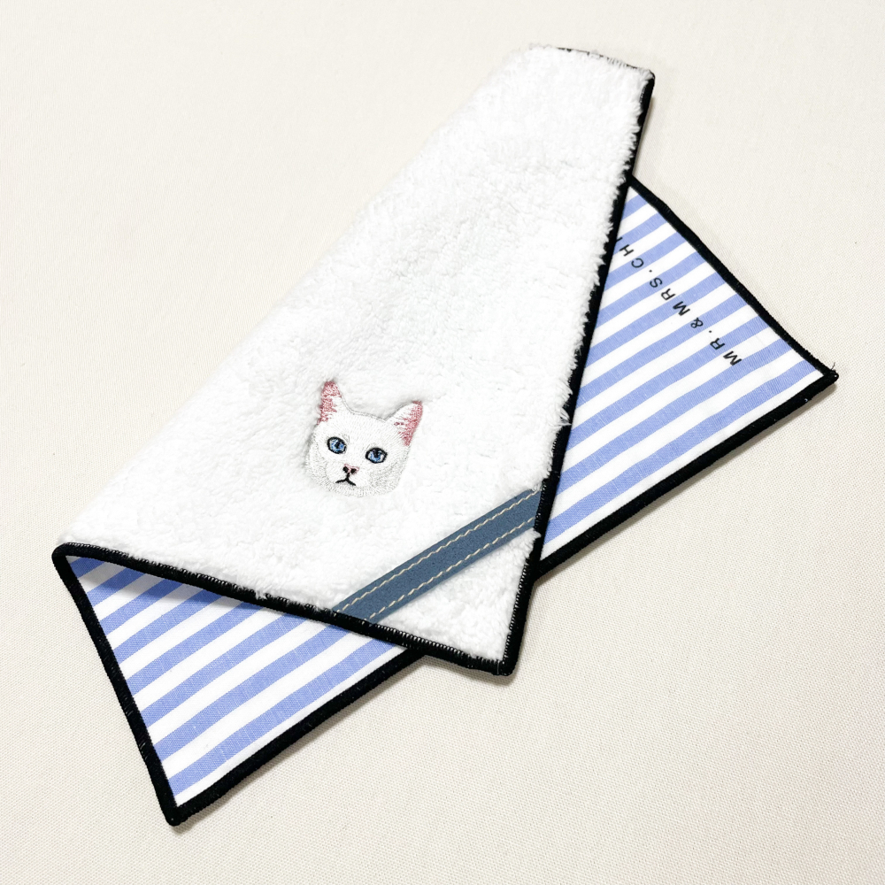 【名入れギフト】フラワーリップと猫ハンカチ