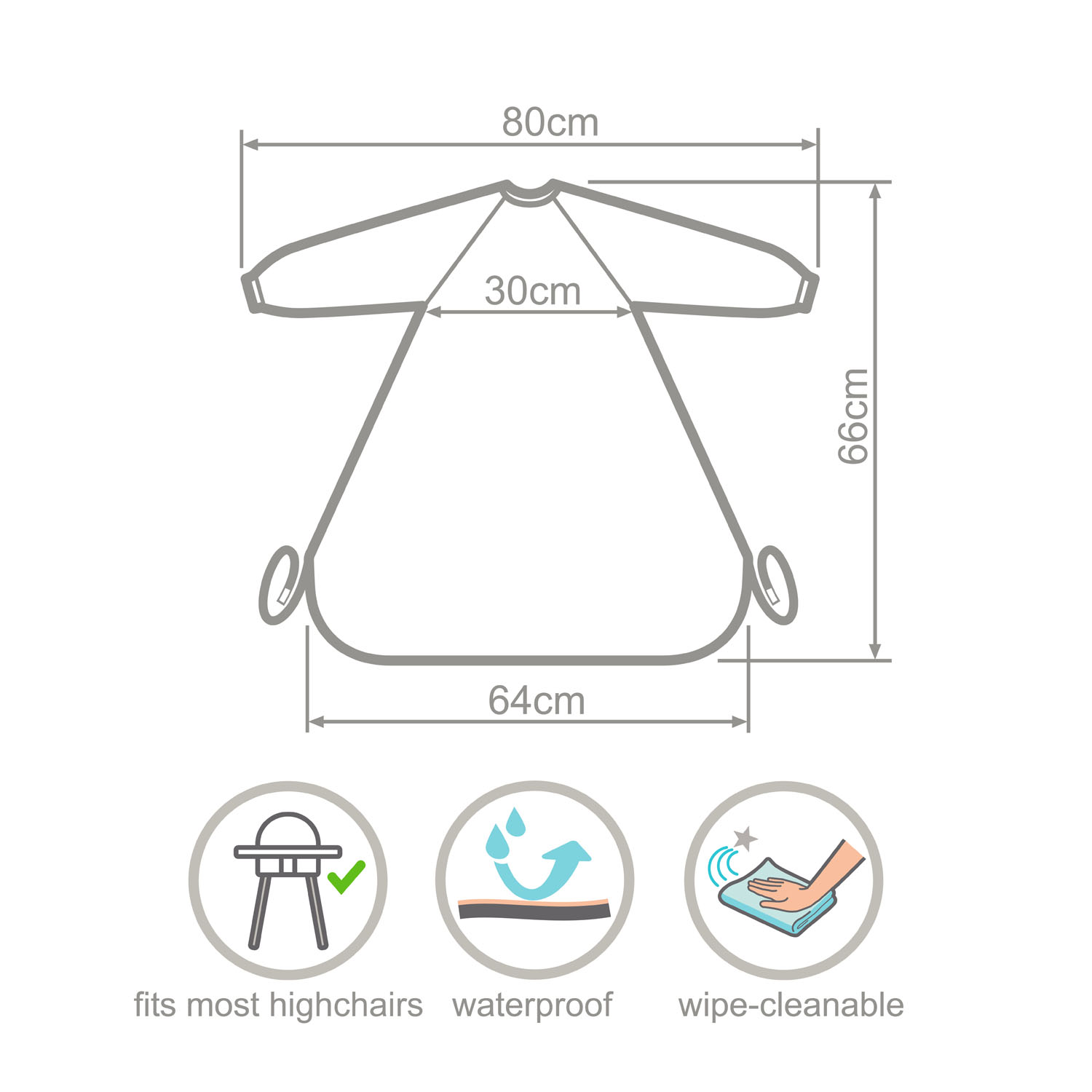 ワイプイージー カバーオール 長袖ビブ