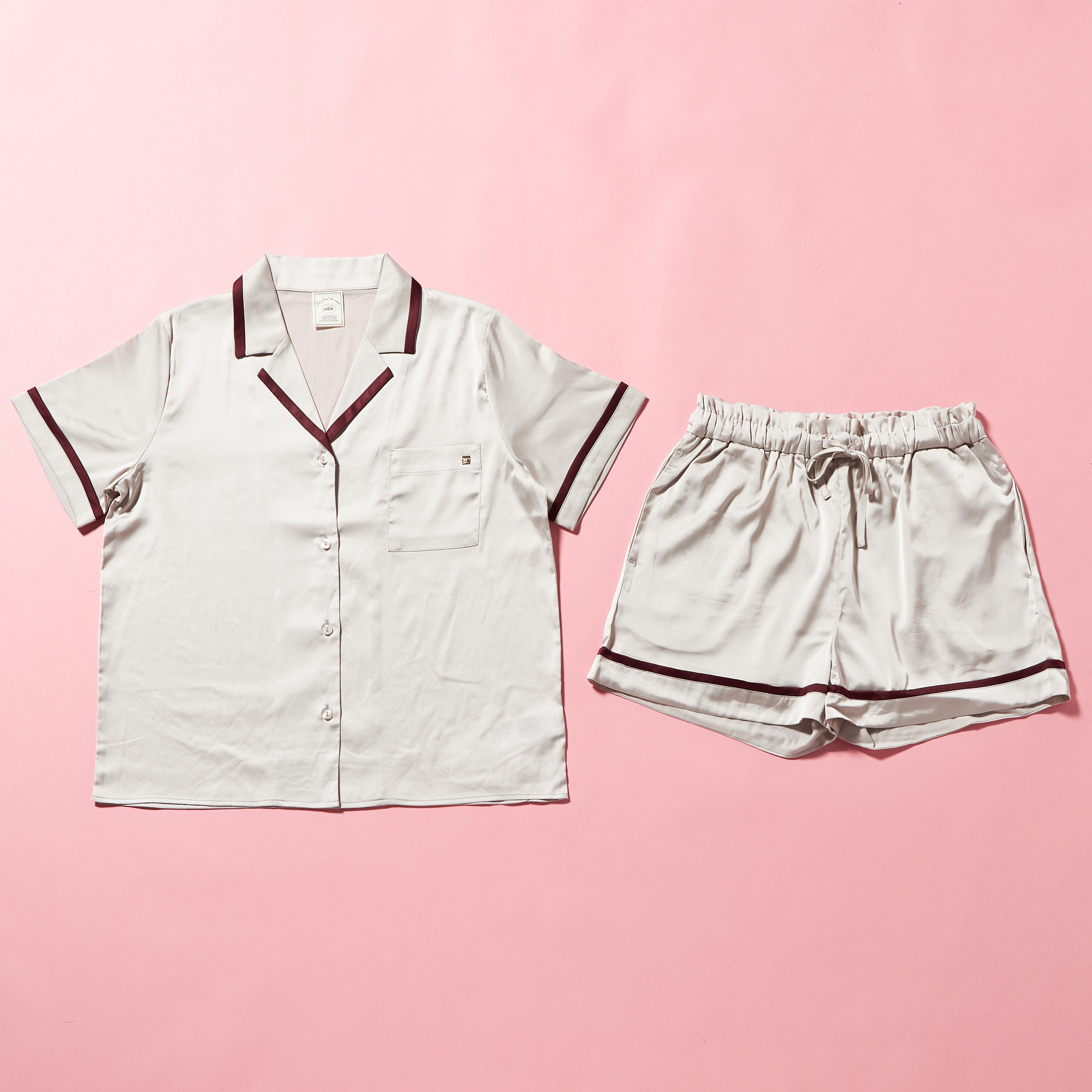 ジェラピケ　【sweet】ハート柄サテンシャツ　パンツ　セット販売　パジャマ