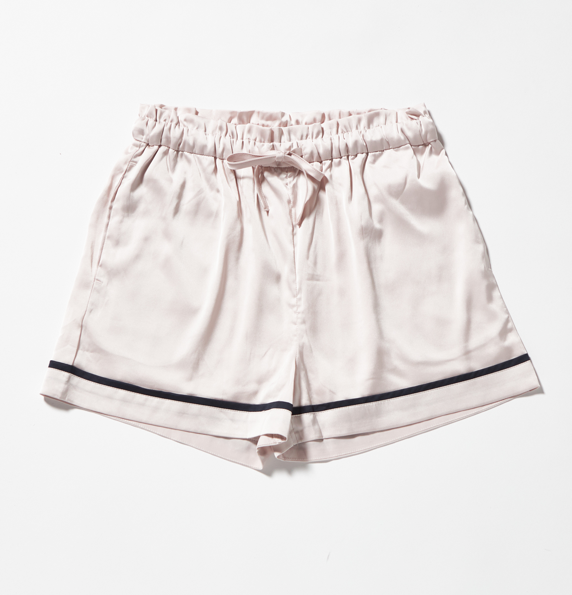 【WOMEN】サテンライン　シャツ＆ショートパンツセット