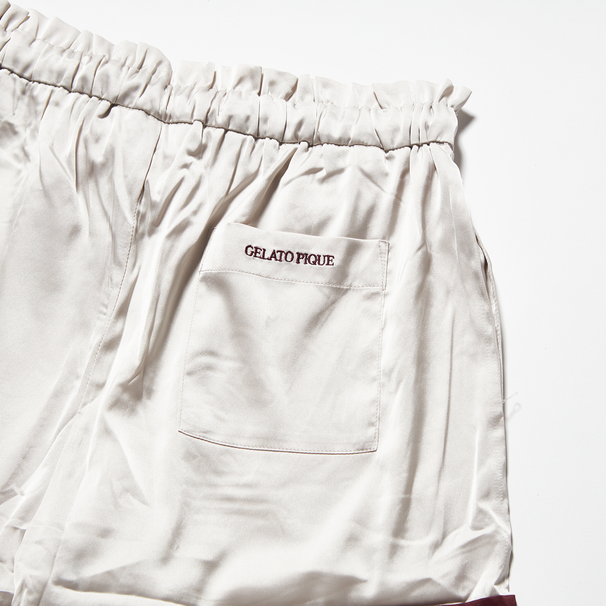 【WOMEN】サテンライン　シャツ＆ショートパンツセット