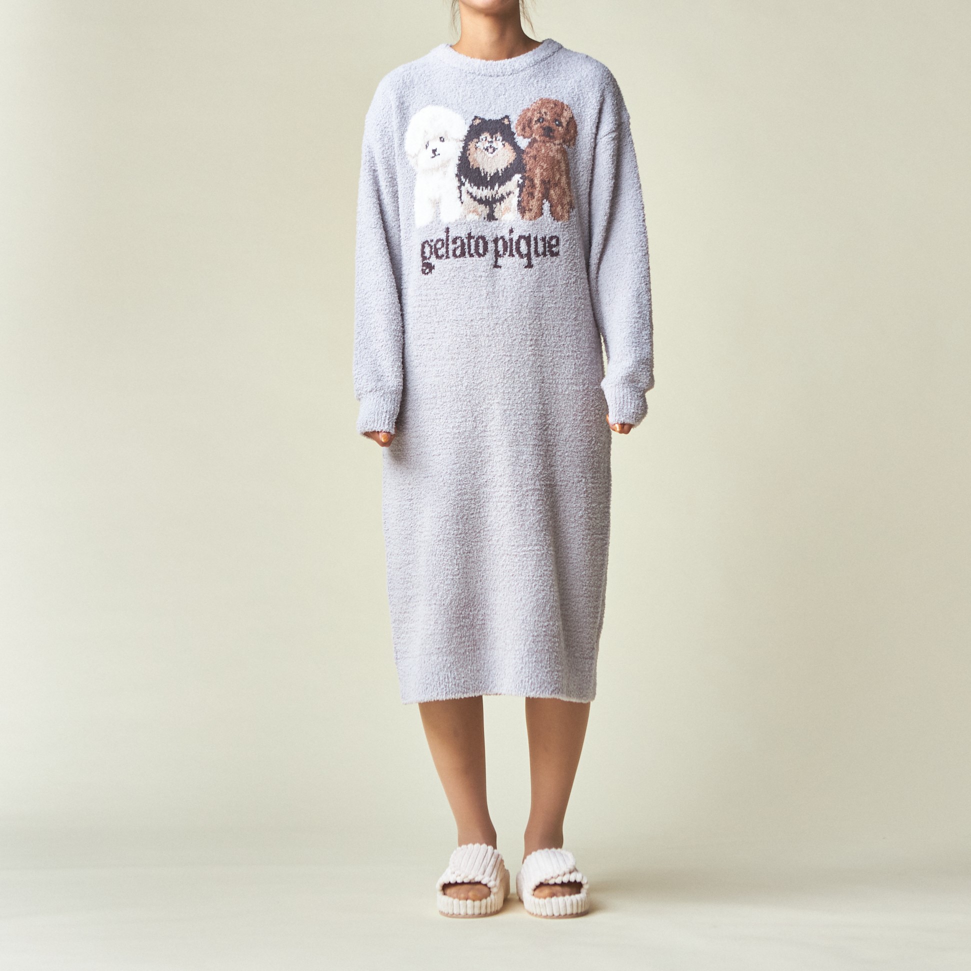 【WOMEN】パウダーDOG3柄JQDワンピース