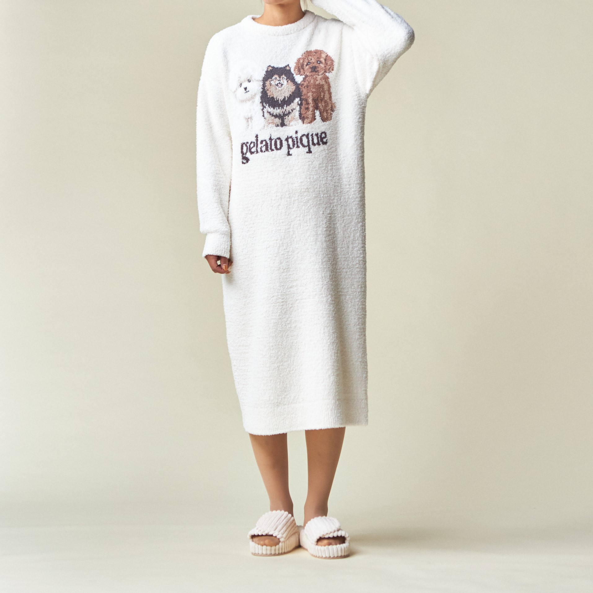 【WOMEN】パウダーDOG3柄JQDワンピース