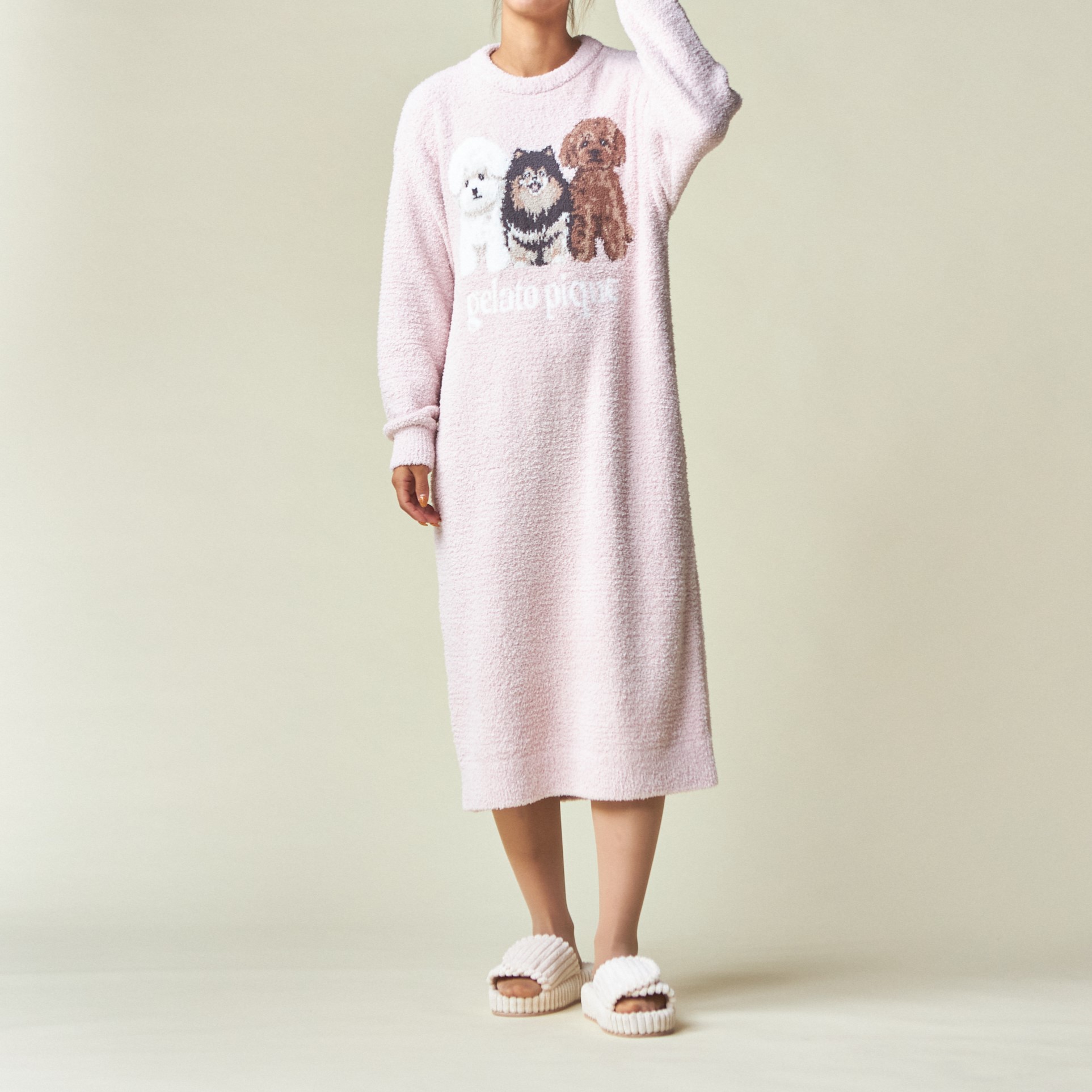 【WOMEN】パウダーDOG3柄JQDワンピース