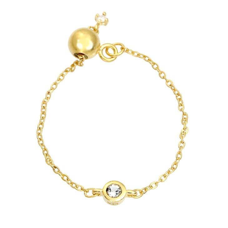 【ジュエリーケース付】誕生石チェーンリング エンドパーツ ダイヤモンド付