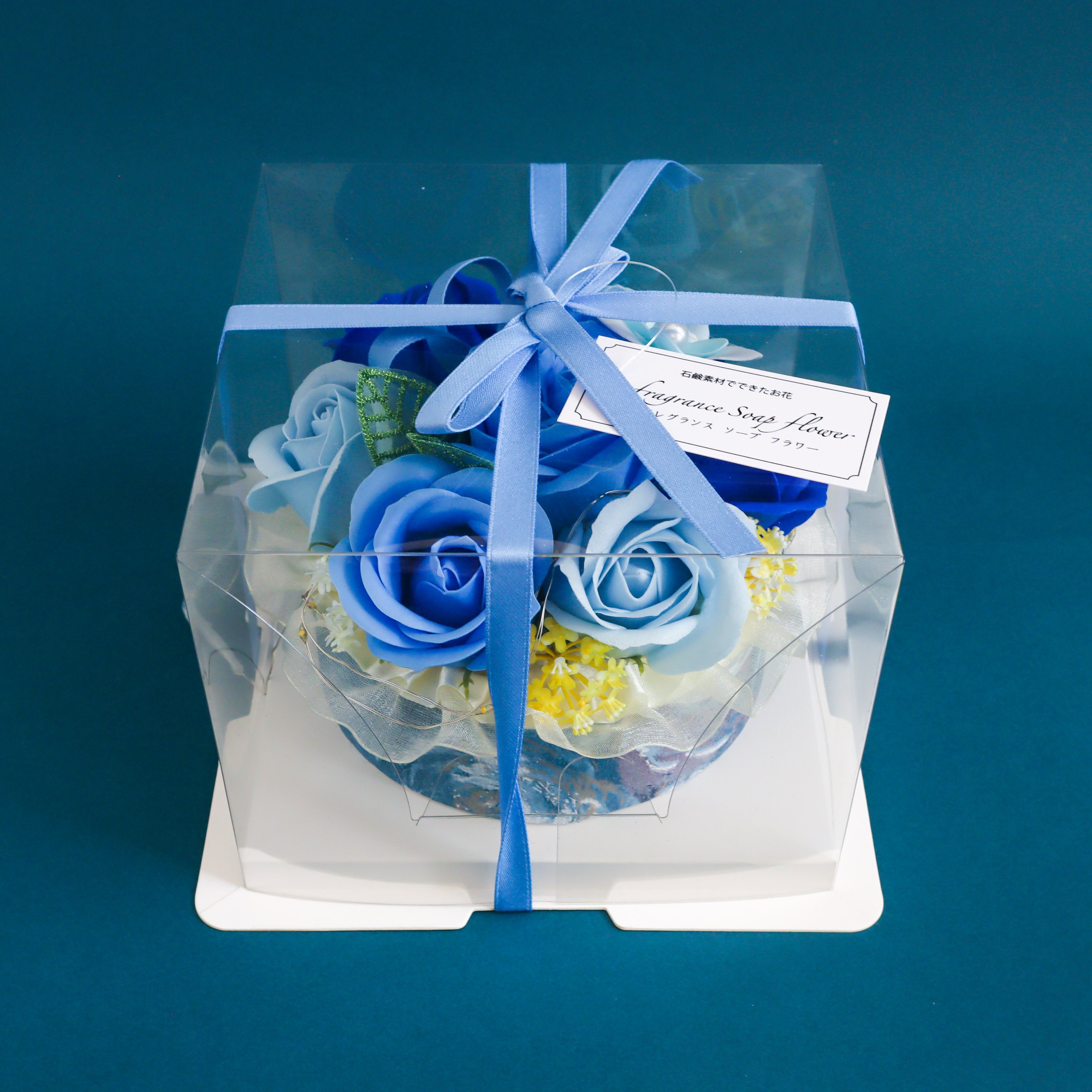 LEDフラワーケーキ（観賞用ソープフラワー）【全2色】