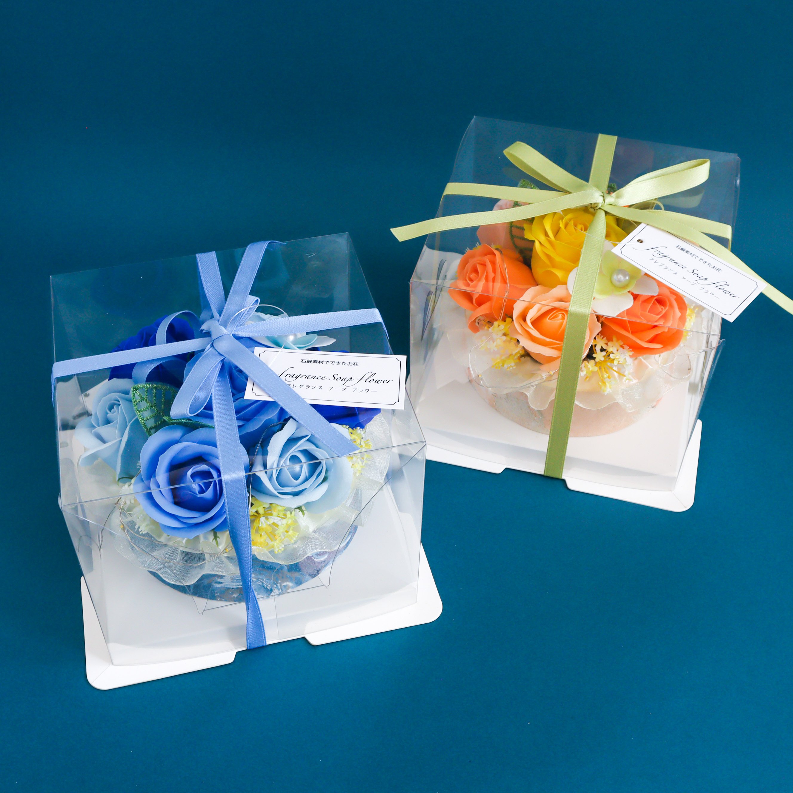 LEDフラワーケーキ（観賞用ソープフラワー）【全2色】