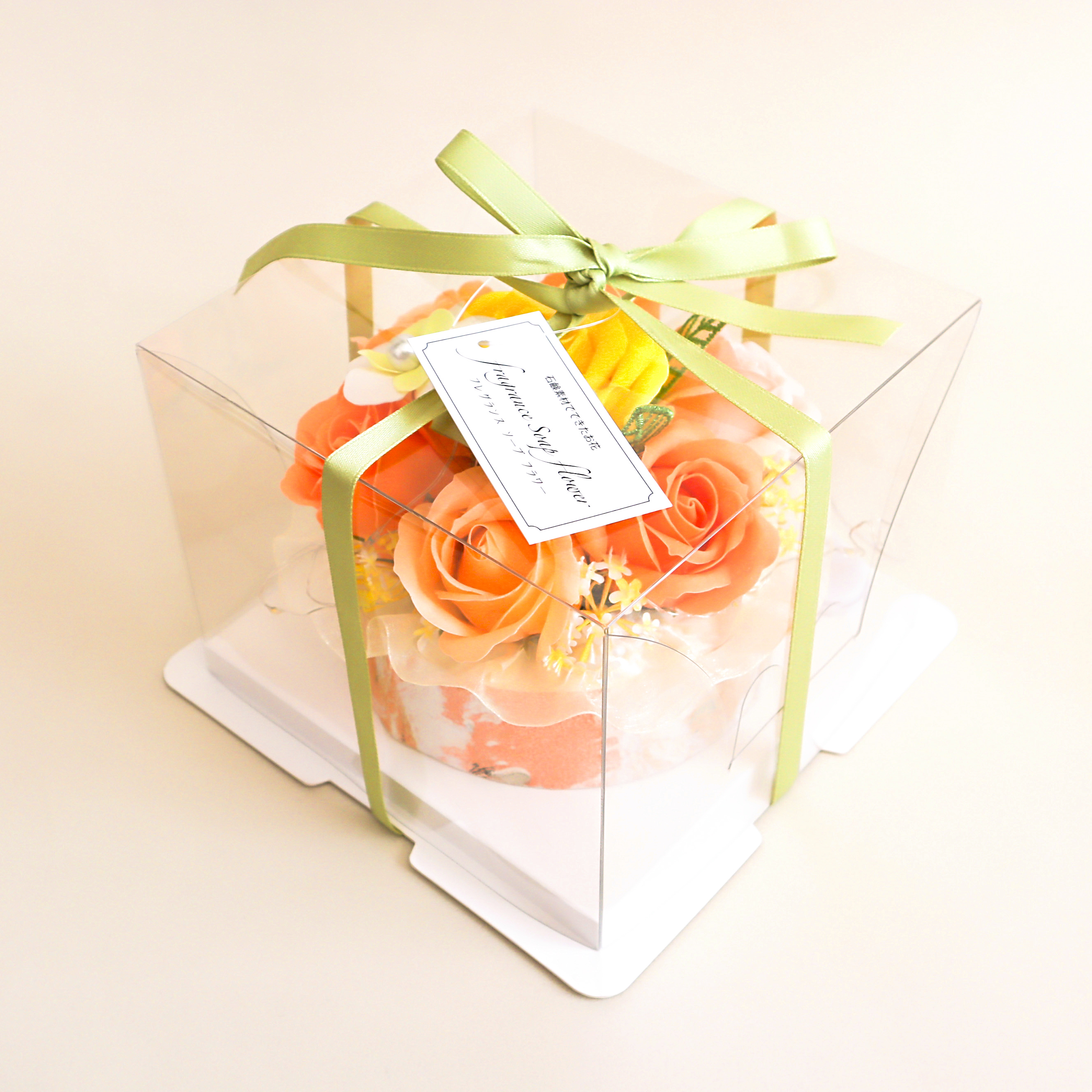 LEDフラワーケーキ（観賞用ソープフラワー）【全2色】