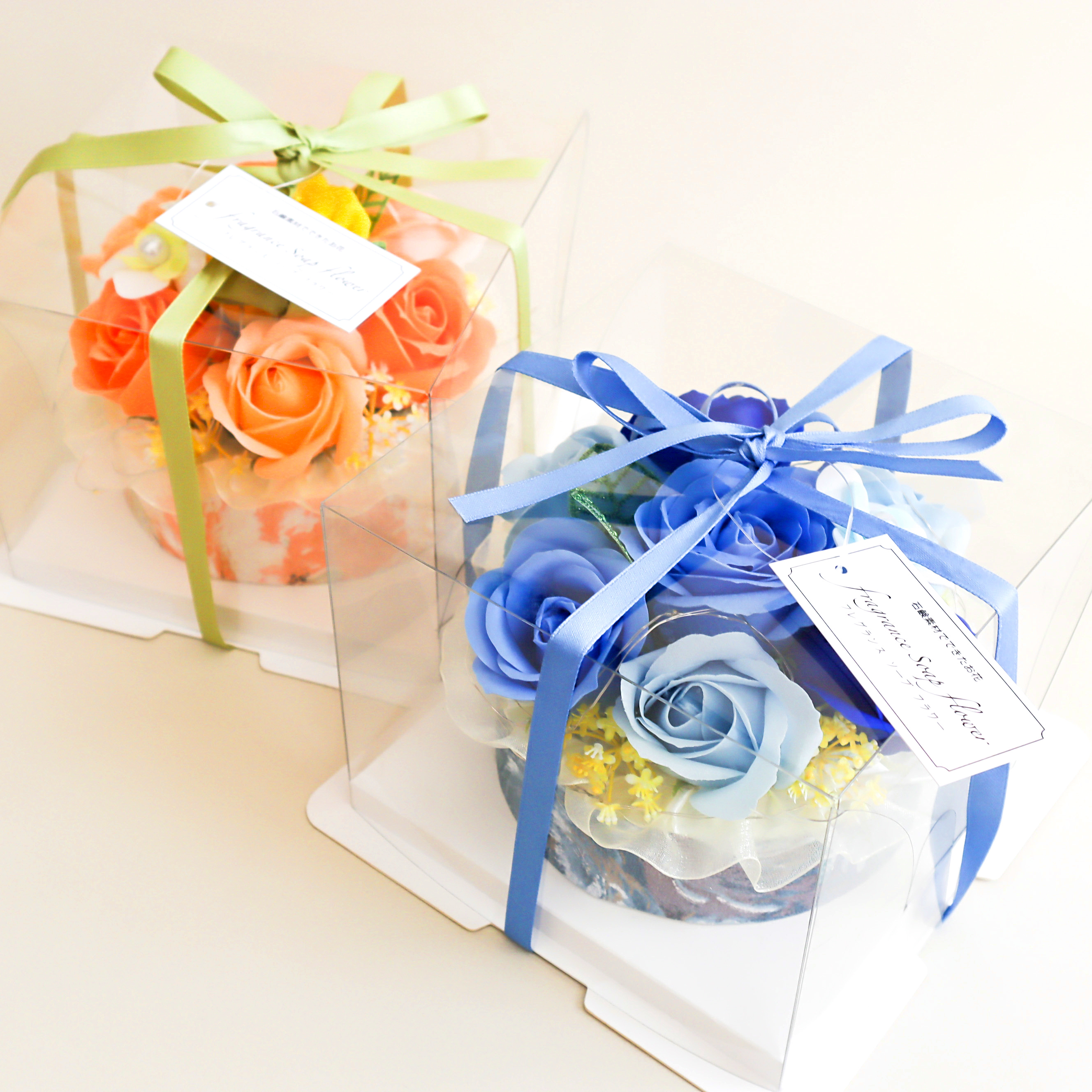 LEDフラワーケーキ（観賞用ソープフラワー）【全2色】