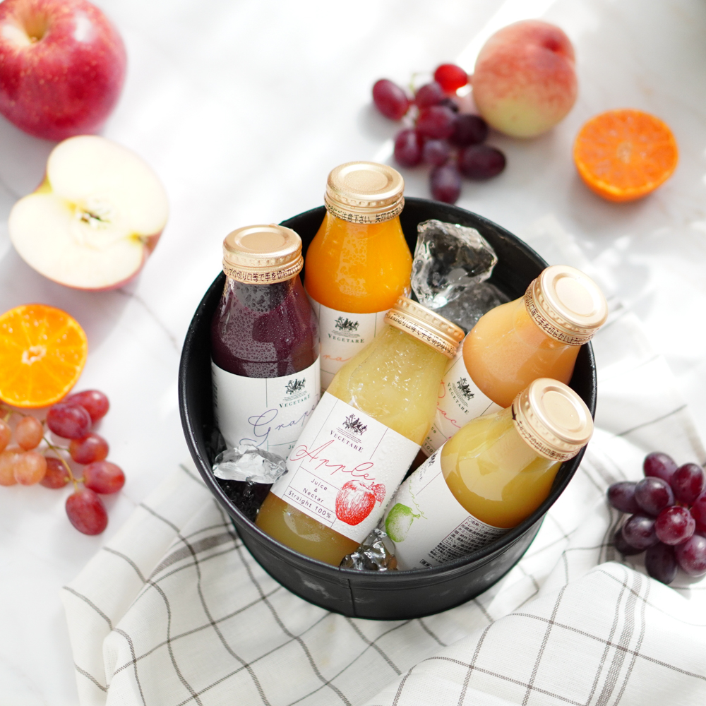 【無添加】国産果実100%ジュース＆ネクター5本セット（化粧箱入り）