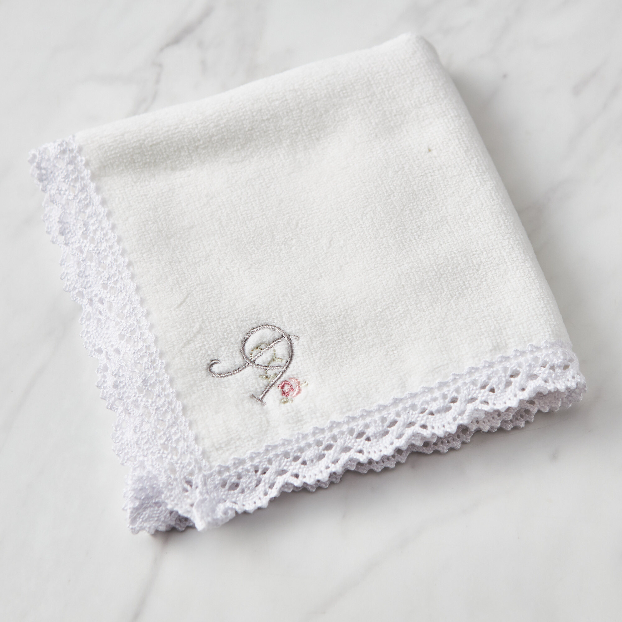 イニシャルタオルハンカチ