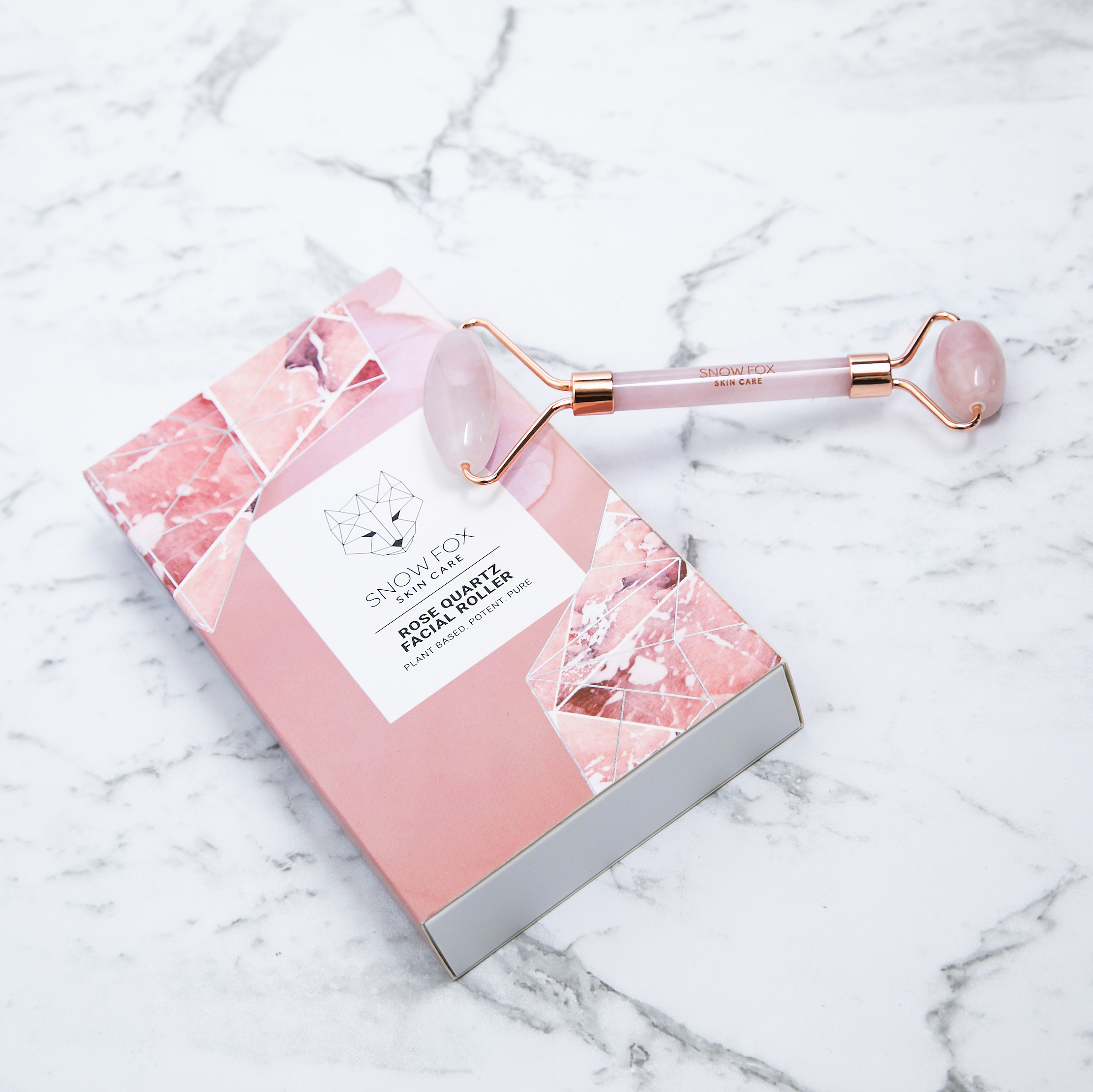 ローズ クォーツ フェイシャル ローラー | SNOW FOX SKINCARE（スノー
